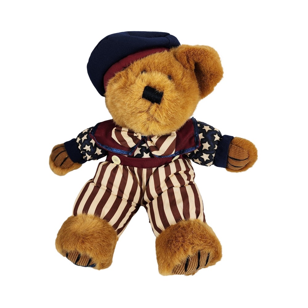 Dan Dee Vintage 1999 Patriotic Uncle Sam Teddy‎ Bear Stars Stripes Plush 14 Inch